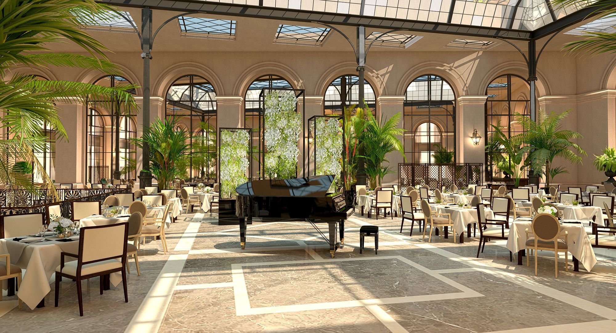doha classic courtyard restaurant interior design