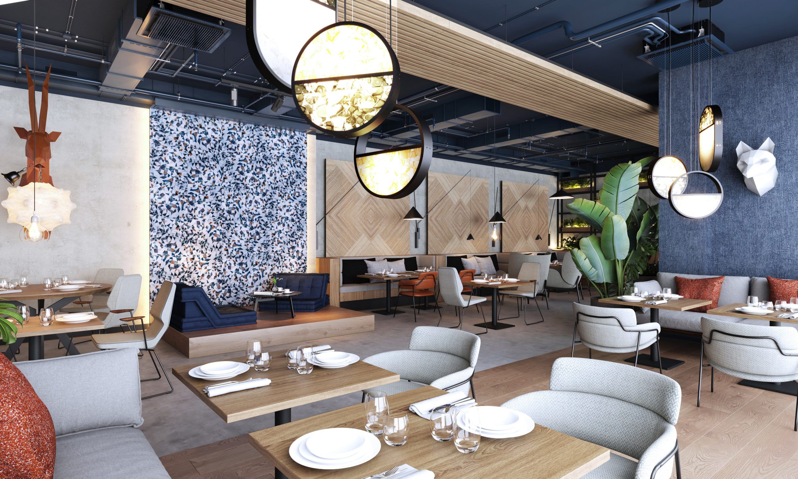 urban hotel bar restaurant interior design doha
